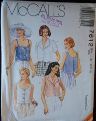 7612 COOL CUTE BUTTON TOPS SLVS OR NOT PATTERN 16-20